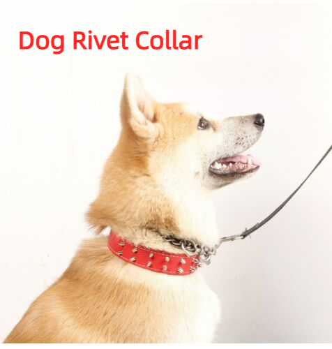 New Large And Medium Size Dog PU Leather Rivet Collar Punk Style Dog Collar