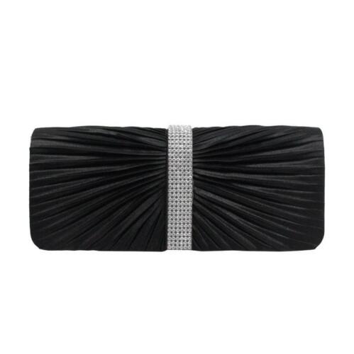 NEW Shining Satin Chain Handbag Ladies Evening Clutch Bag Wedding Bridal