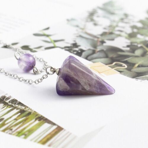 Fashion Crystal Stone Spirit Pendulum Hexagonal Conical Cut Energy Stone Pendant