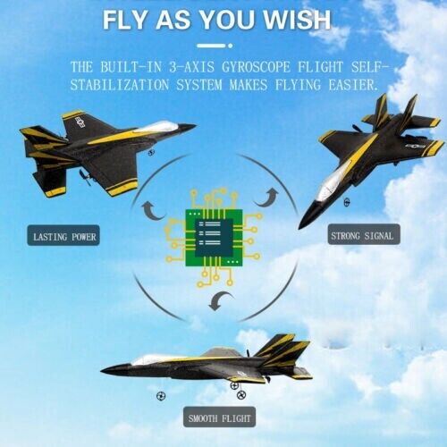 FX635 Anti-collision RC Glider Fixed Wing F35 Fighter Jet Plane Model With Light