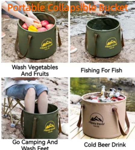 Outdoor Portable Foldable Wash Basin Travel Camping Fishing Foot Soaking Bucket