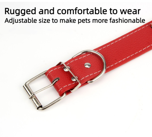 New Large And Medium Size Dog PU Leather Rivet Collar Punk Style Dog Collar