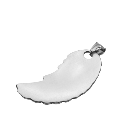 Nordic Scandinavian Stainless Steel Necklace retro feather Angel wing Pendant