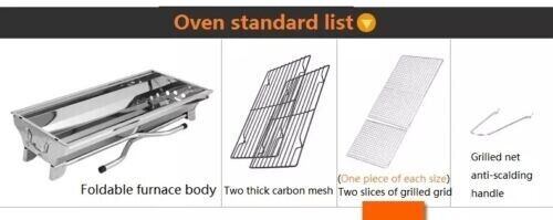 New Outdoor Portable Stainless Steel Stove Charcoal BBQ Grill Camping Cooking