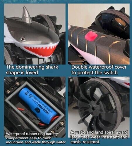 Amphibious Shark Stunt Car Remote Control Wireless Electric Toy Boy Kids Gift