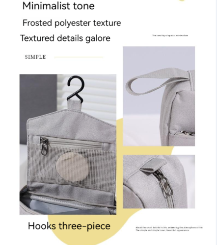 Portable Zip Hangable Toiletry bag Travel Cosmetic Organizer Storage Makeup Bag