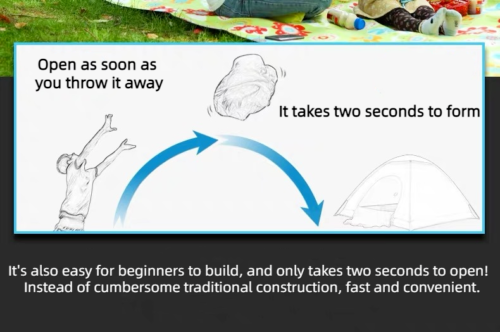 Light Stable Camping Speed Off Rain Proof Outdoor Beach Portable Blue Tent