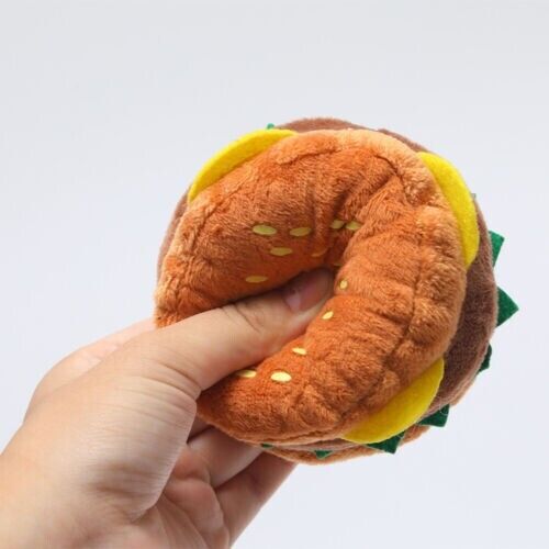 Hamburger Vocalized Plush Toy Grinding Teeth Cleaning Bite Resistant Dog Boredom