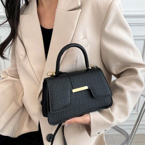 Women's Fashion Crocodile Stripe Simple Handbag Shoulder Bag Crossbody Bag