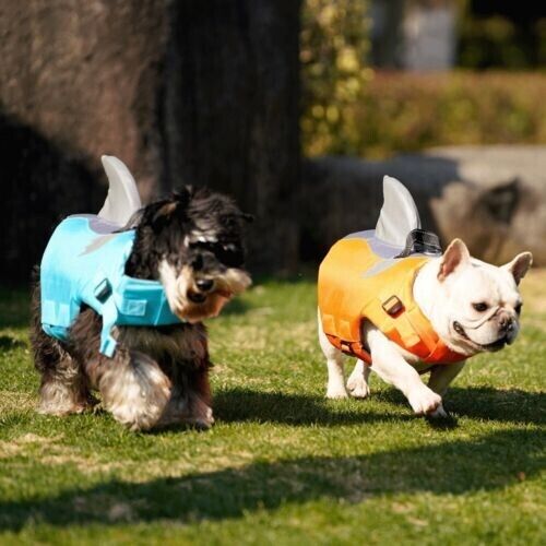 New Dogs Safe Luminous Life Jacket Durable Shark Fin Design Life Jacket