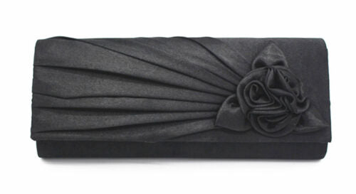 NEW Evening Clutch Bag Shining Satin Lady Wedding Bridal Chain MULTI COLOR gift