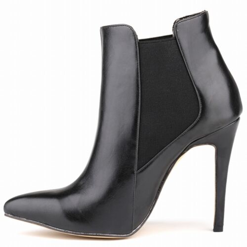 WOMEN FAUX LEATHER HIGH HEELS STILETTO BOOTS SEXY HOT