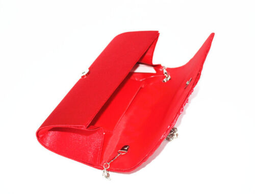 NEW Shining Satin Chain Handbag Ladies Evening Clutch Bag Wedding Bridal