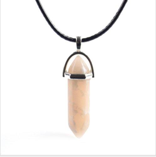 Natural Quartz Crystal Chakra Cut Gemstone Pendant Healing Point Reiki Necklace