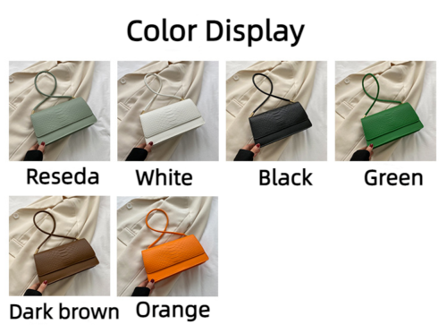 Women's Fashion Crocodile Print One Shoulder Retro Underarm Bag Fashion Bag