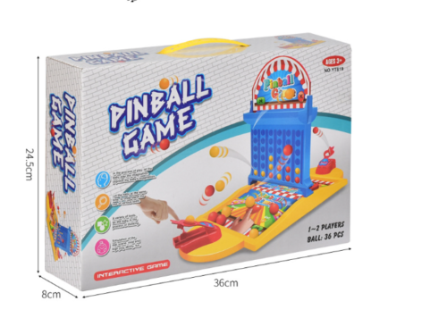 Mini Pinball Game Indoor Table Games Shooting Desktop Toy Set Kids Boys Gift