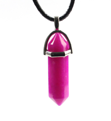 Natural Quartz Crystal Chakra Cut Gemstone Pendant Healing Point Reiki Necklace