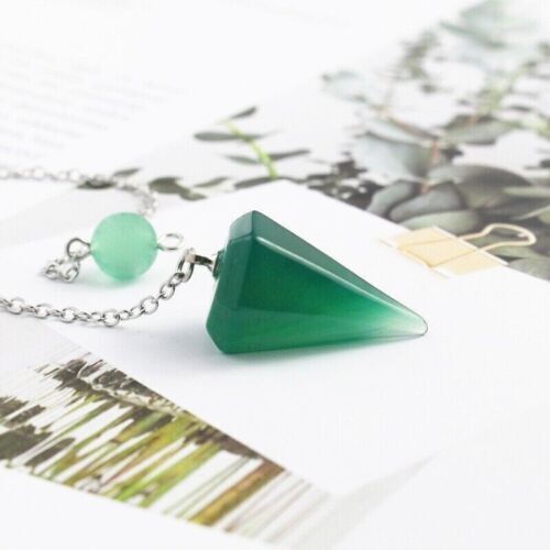Fashion Crystal Stone Spirit Pendulum Hexagonal Conical Cut Energy Stone Pendant