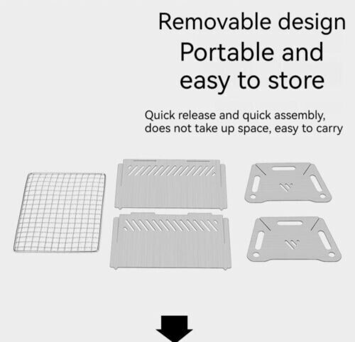 Outdoor Portable Folding Card Stove Stainless Steel Burner Grill BBQ Wood Burn