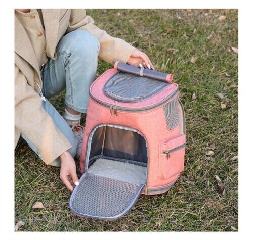 New Portable Folding Outdoor Cat Dog Large Space Double Shoulder Pet Bag