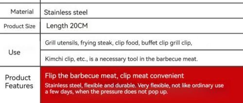 Outdoor Barbecue Tools Accessorie Stainless Steel Food Clips Bakery Bread Clips