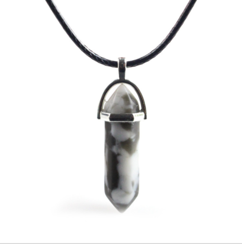 Natural Quartz Crystal Chakra Cut Gemstone Pendant Healing Point Reiki Necklace
