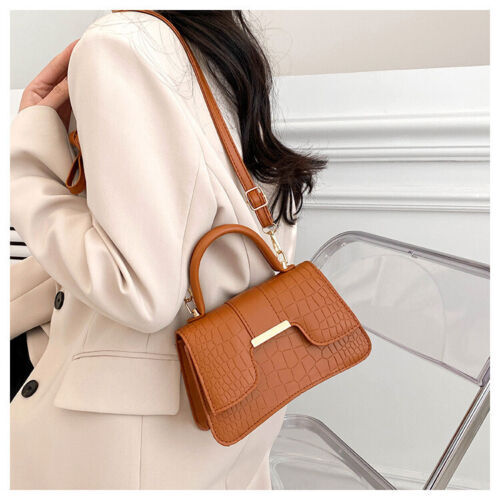 Fashion Women's Crocodile Print Simple Commuting Handbag Shoulder Crossbody Bag
