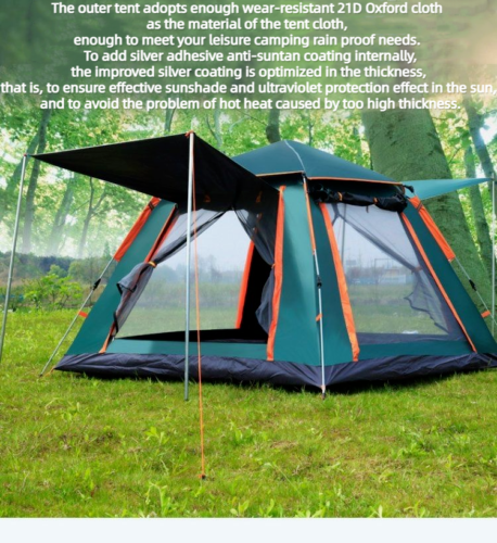 Outdoor Rain Proof Breathable Tent Fully Automatic Camping 3-4 Person Tent