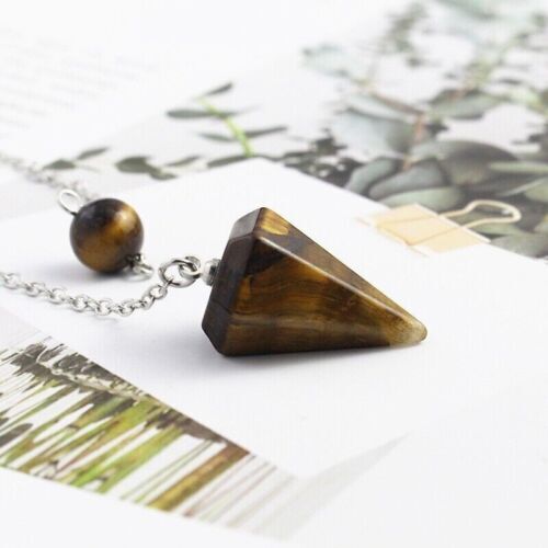 Fashion Crystal Stone Spirit Pendulum Hexagonal Conical Cut Energy Stone Pendant