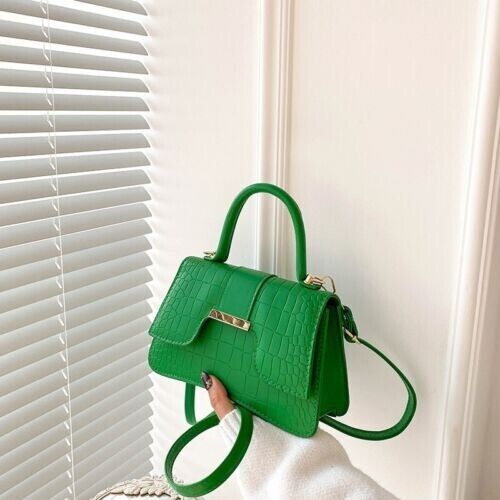 Women's Fashion Crocodile Stripe Simple Handbag Shoulder Bag Crossbody Bag