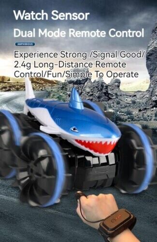 Amphibious Shark Stunt Car Remote Control Wireless Electric Toy Boy Kids Gift