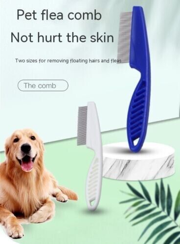 Pet Dog Encrypted Clean Flea Lice Removal Comb Hair Shedding Comb Steel Pin Comb