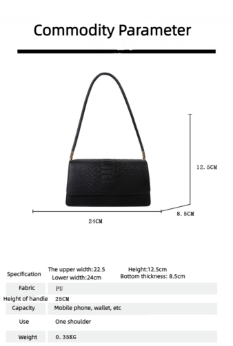 Women's Fashion Crocodile Print One Shoulder Retro Underarm Bag Fashion Bag