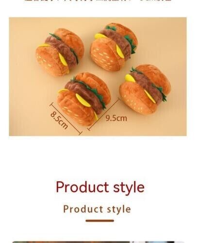 Hamburger Vocalized Plush Toy Grinding Teeth Cleaning Bite Resistant Dog Boredom