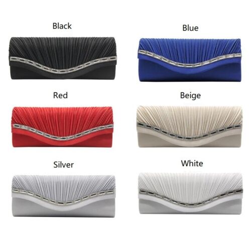 Women Satin Evening Bags Clutch Purses Wedding Formal Handbags Party Prom Clutches