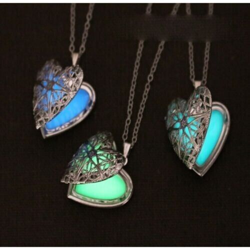 Heart Shape Openable Luminous Pendant Hollowed Out Creative Necklace