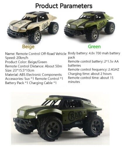 High Speed 2.4GHz Off Road Vehicle Remote Control Electric Car 1:18 Toy Boy Gift