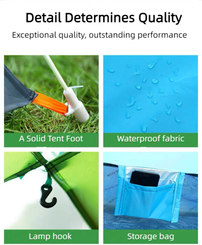 Light Stable Camping Speed Off Rain Proof Outdoor Beach Portable Blue Tent