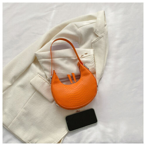 Women's Crocodile Stripe Double Zipper Fashion Personality Underarm Shoulder Bag
