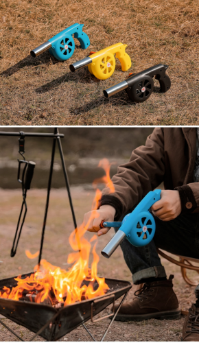 Outdoor Portable Manual Blower Large Wind Metal Outlet Camping BBQ Fire Tool
