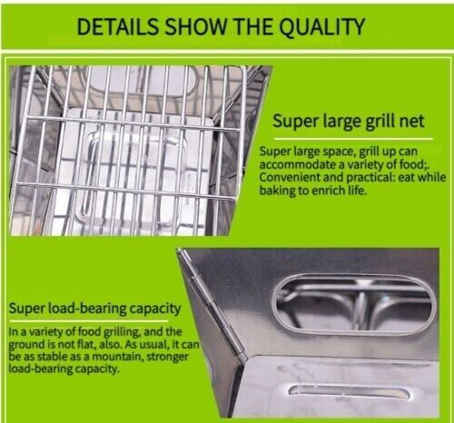 Outdoor Stainless Steel Folding Barbecue Grill Field Charcoal BBQ Grill Barbecue