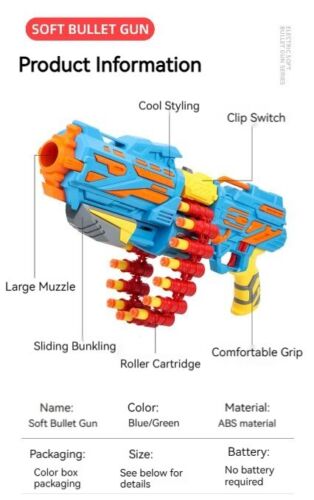 Manual dual mode Soft EVA Bomb bullet gun Continuous Single Shooting Fire Toy