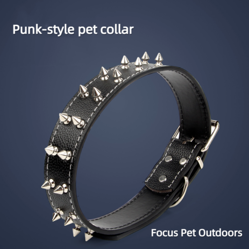 New Large And Medium Size Dog PU Leather Rivet Collar Punk Style Dog Collar