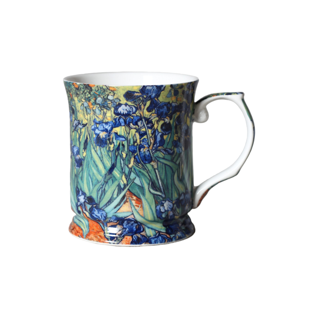 Van Gogh Irises Fine Porcelain China Coffee Tea Mug Cup Gift Box 415cc Art Decor # CW989