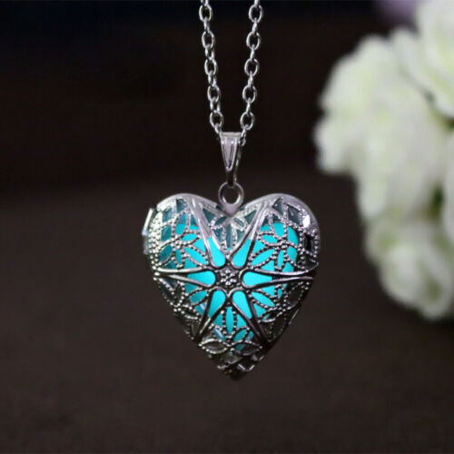 Heart Shape Openable Luminous Pendant Hollowed Out Creative Necklace