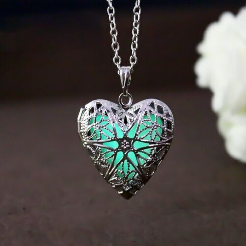 Heart Shape Openable Luminous Pendant Hollowed Out Creative Necklace